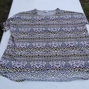 Lula Roe Black Yellow and Pink Multicolored short sleeve top